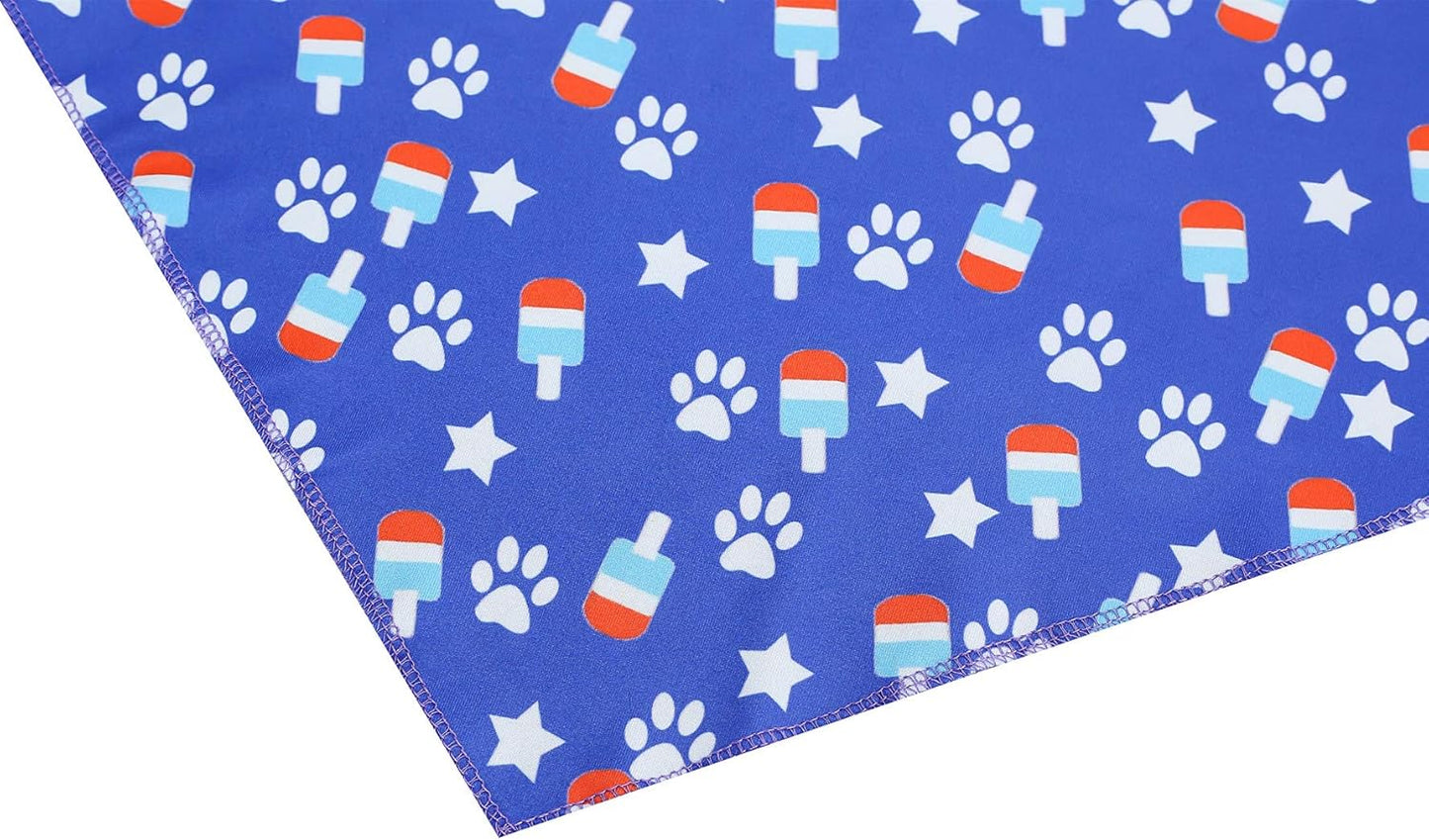 2 Pack USA American Flag Dog Bandana,Patriotic 4Th of July Triangle Bibs Pet Scarf