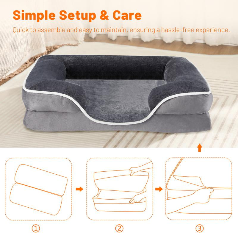 [DEAL] Orthopedic Dog Bed & Calming Donut Pet Bed, Memory Foam Support /Plush Anti-Anxiety Cuddle Cat Bed, Machine Washable, Non-Slip for All Sizes