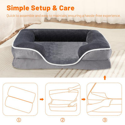 [DEAL] Orthopedic Dog Bed & Calming Donut Pet Bed, Memory Foam Support /Plush Anti-Anxiety Cuddle Cat Bed, Machine Washable, Non-Slip for All Sizes