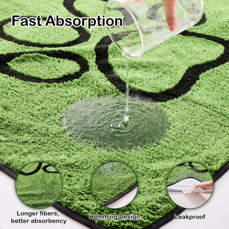Qeils Washable Pee Pads for Dogs - 2 Pack Super Absorbent Reusable Puppy Pads in Green Long Wool, Mat, Pet Supplies, Ideal for Potty Training