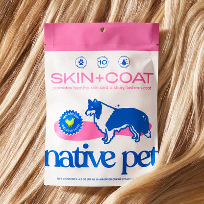 Native Pet Skin+Coat Chews for Dogs | Air-Dried Chews Made with Real Chicken