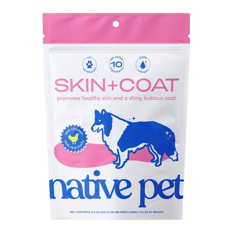 Native Pet Skin+Coat Chews for Dogs | Air-Dried Chews Made with Real Chicken