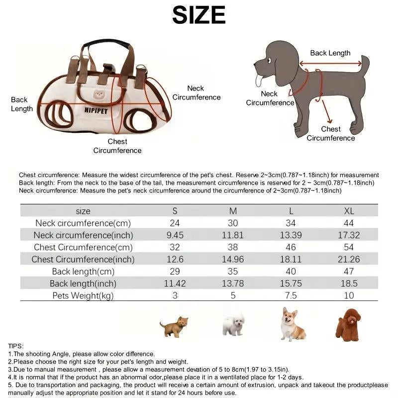 Dog Bag Outdoor Portable Breathable Traction Backpack Dog Leash Cat and Dog Harness Can Be Carried or Crossbody Cat Bag Pet Sling Pet Supplies