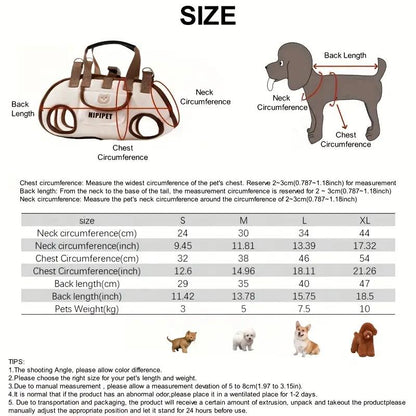Dog Bag Outdoor Portable Breathable Traction Backpack Dog Leash Cat and Dog Harness Can Be Carried or Crossbody Cat Bag Pet Sling Pet Supplies