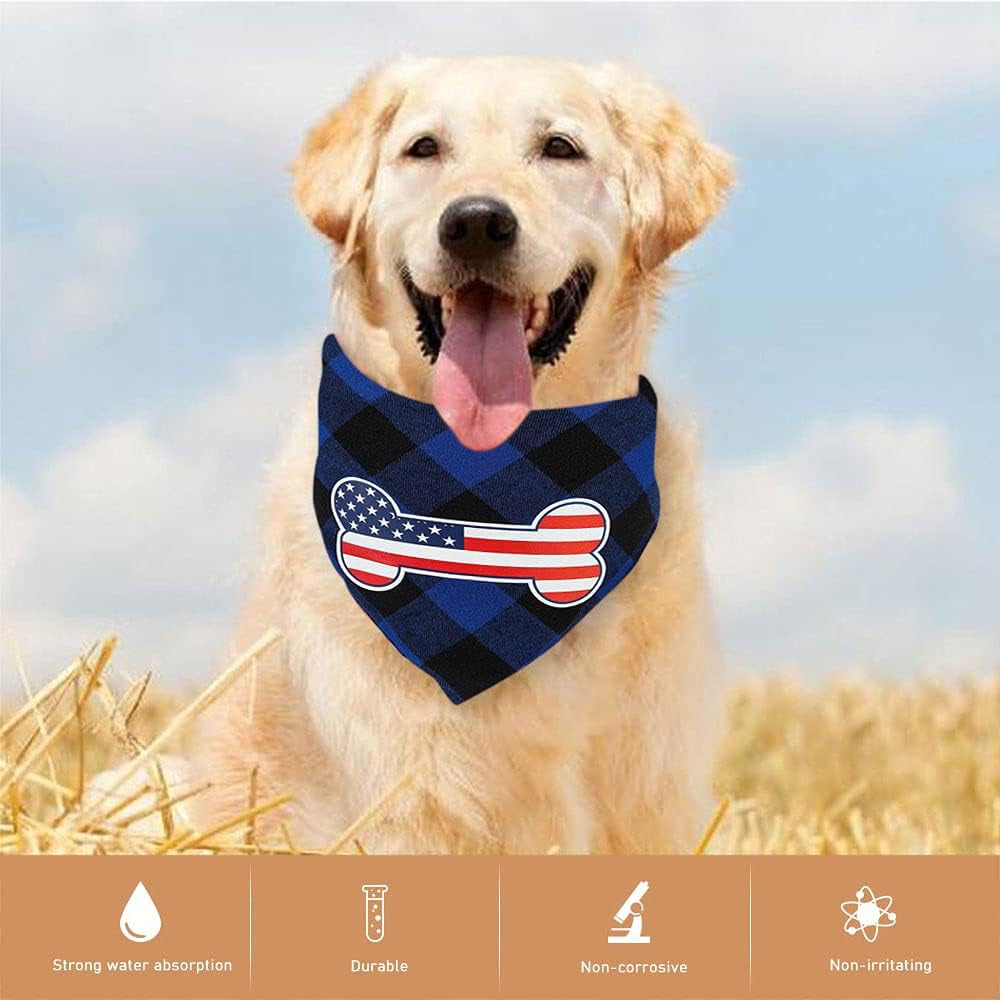 Dog Bandana Christmas Classic Plaid Pet Scarf Triangle Bibs Kerchief Merry Christmas Bandanas for Small Medium Dogs Pets