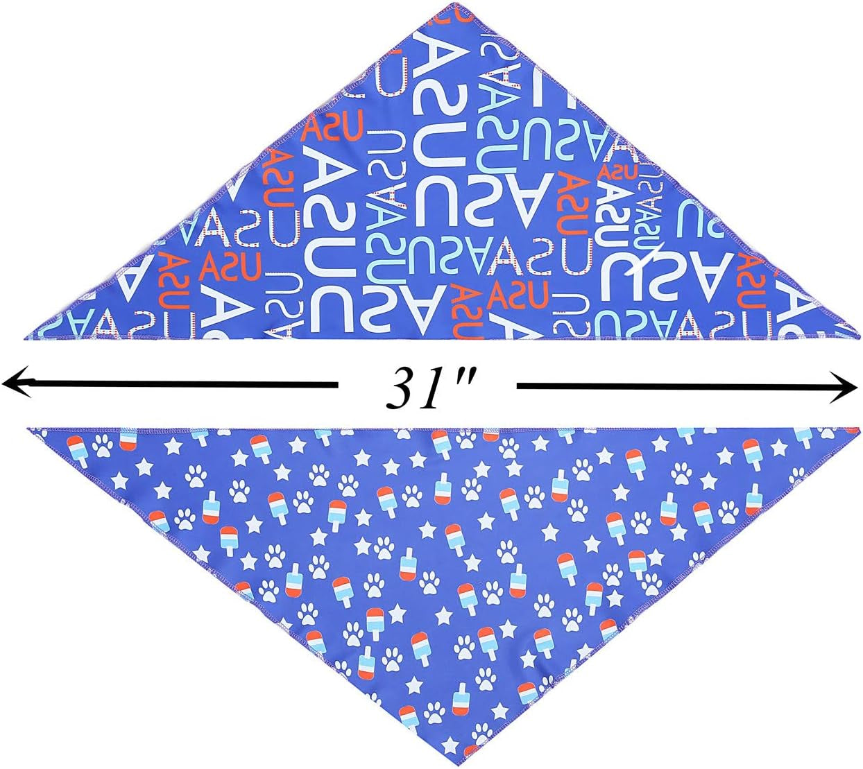 2 Pack USA American Flag Dog Bandana,Patriotic 4Th of July Triangle Bibs Pet Scarf