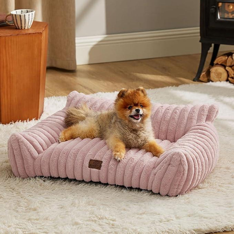 Bedsure Cute Cat Couch for Pets - Fluffy Small Dog Sofa with Premium Soft Corduroy Fleece