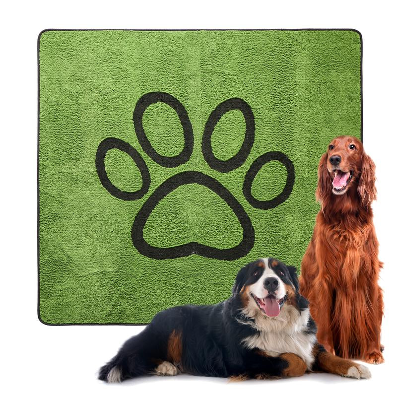 Qeils Washable Pee Pads for Dogs - 2 Pack Super Absorbent Reusable Puppy Pads in Green Long Wool, Mat, Pet Supplies, Ideal for Potty Training