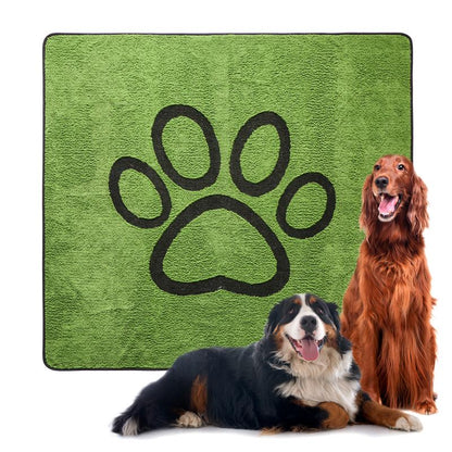 Qeils Washable Pee Pads for Dogs - 2 Pack Super Absorbent Reusable Puppy Pads in Green Long Wool, Mat, Pet Supplies, Ideal for Potty Training
