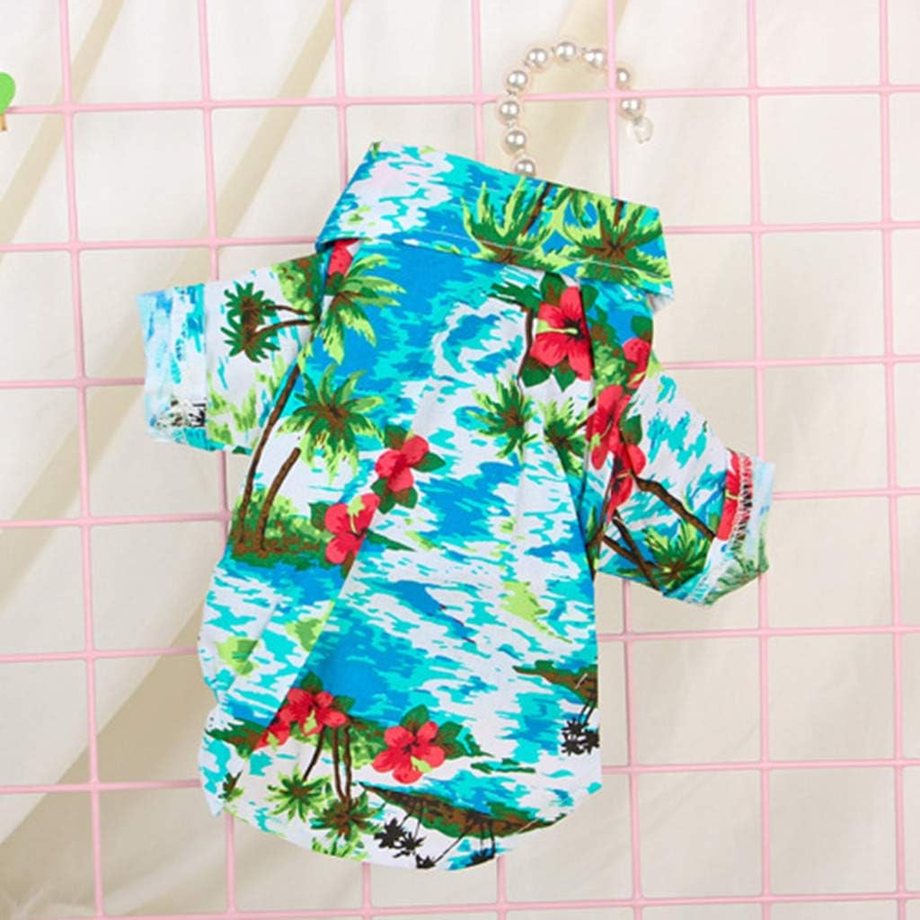 Wakeu Dog Clothes for Small Dogs Girl Chihuahua Boy Yorkies Summer Fall - Cat Puppy Hawaii Beach Shirt Vest Apparel Costume - Pet Clothing Schnauzer Female Male