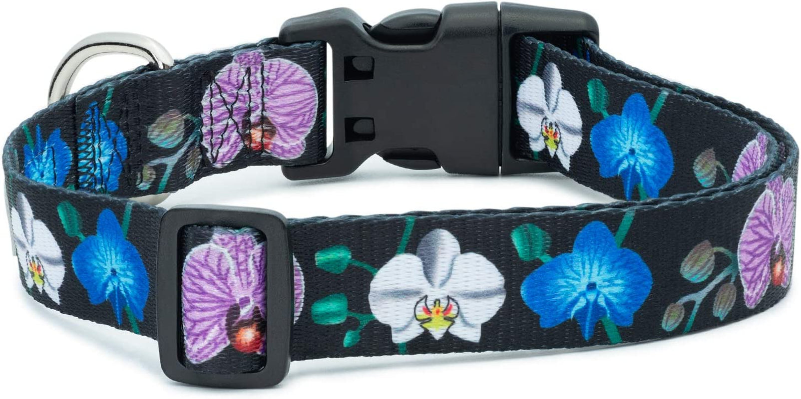 Floral Flower Dog Collar (Medium, Orchid)