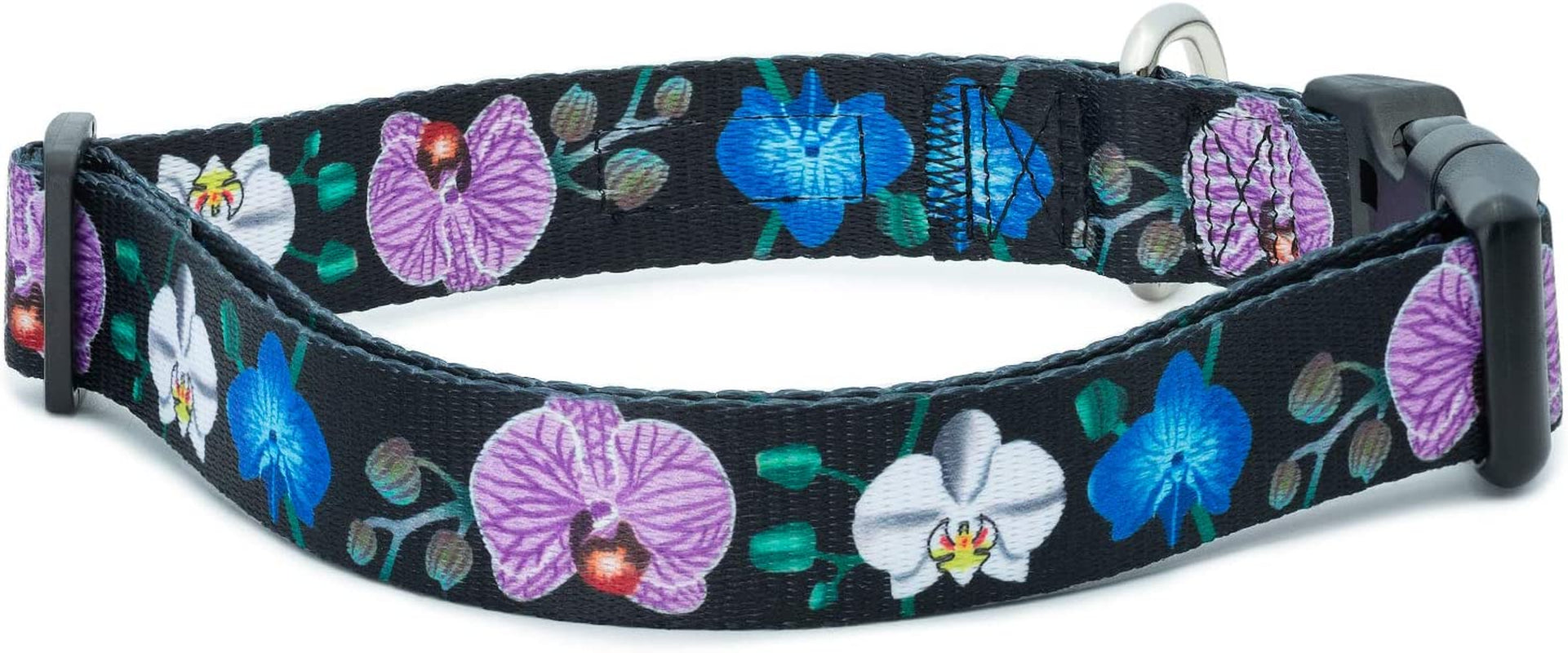 Floral Flower Dog Collar (Medium, Orchid)