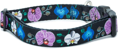 Floral Flower Dog Collar (Medium, Orchid)