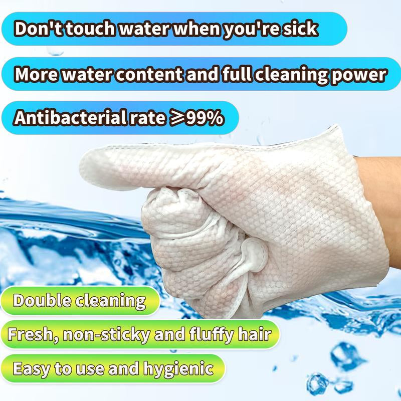 WLP : Pet Glove Wipes for Dogs & Cats,Hypoallergenic Pet Wipes Disposable No-Rinse Grooming,6Pcs