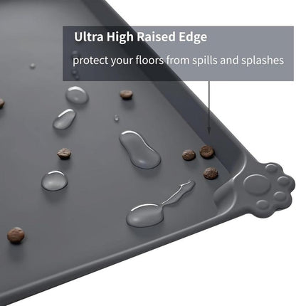 Pet Feeding Mats - Anti-Stain Quick Dry Pet Food and Water Mats - 18.5" X 11.8" Silicone Dog Accessories for Dog Food and Drinking - Three Packages