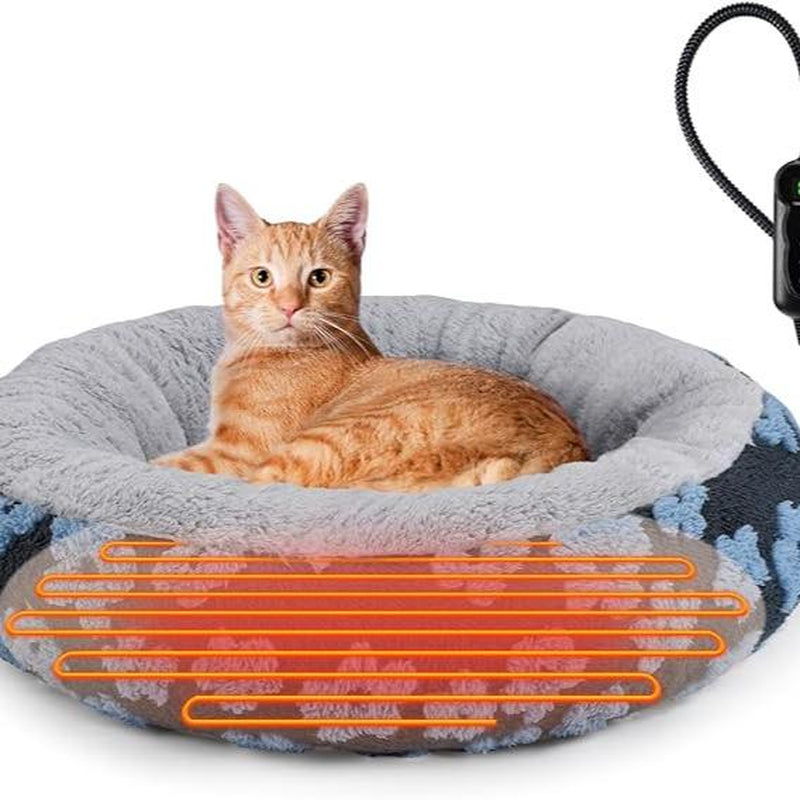 MIXJOY Heated Pet Bed, 11 Adjustable Temperature Pet Heating Pad Indoor with Timer, Pet Heating Pad for Pets, Electric Heating Pad with Washable Cover