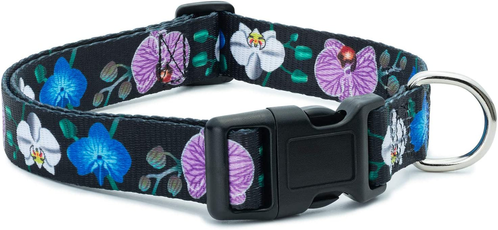 Floral Flower Dog Collar (Medium, Orchid)