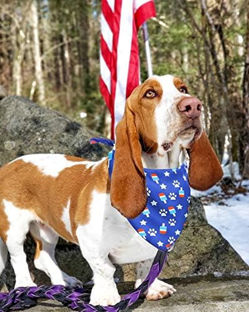 2 Pack USA American Flag Dog Bandana,Patriotic 4Th of July Triangle Bibs Pet Scarf