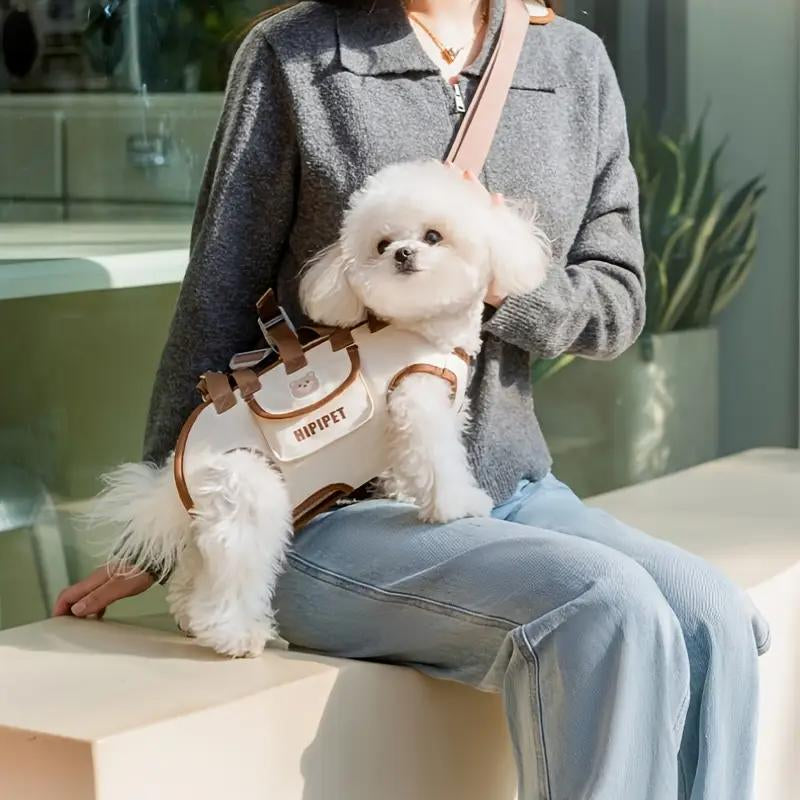 Dog Bag Outdoor Portable Breathable Traction Backpack Dog Leash Cat and Dog Harness Can Be Carried or Crossbody Cat Bag Pet Sling Pet Supplies