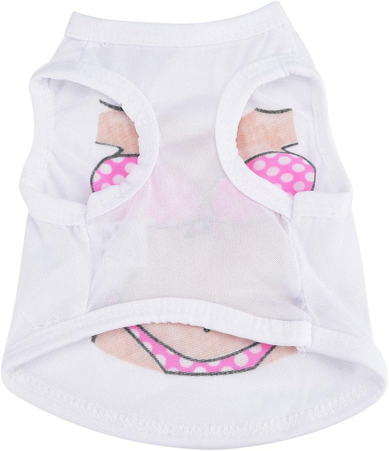 Wakeu Dog Clothes Puppy Vest Muscle Bikini Pattern T-Shirt Pet Summer Apparel for Small Dog Boy Girl (S, Bikini Printing)