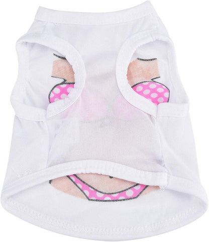 Wakeu Dog Clothes Puppy Vest Muscle Bikini Pattern T-Shirt Pet Summer Apparel for Small Dog Boy Girl (S, Bikini Printing)