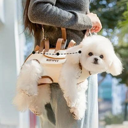 Dog Bag Outdoor Portable Breathable Traction Backpack Dog Leash Cat and Dog Harness Can Be Carried or Crossbody Cat Bag Pet Sling Pet Supplies