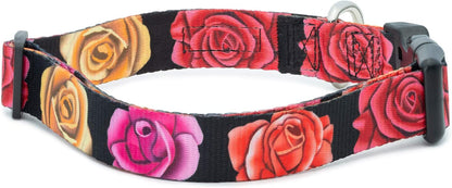Floral Flower Dog Collar (Medium, Rose)