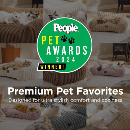 Bedsure Cute Cat Couch for Pets - Fluffy Small Dog Sofa with Premium Soft Corduroy Fleece