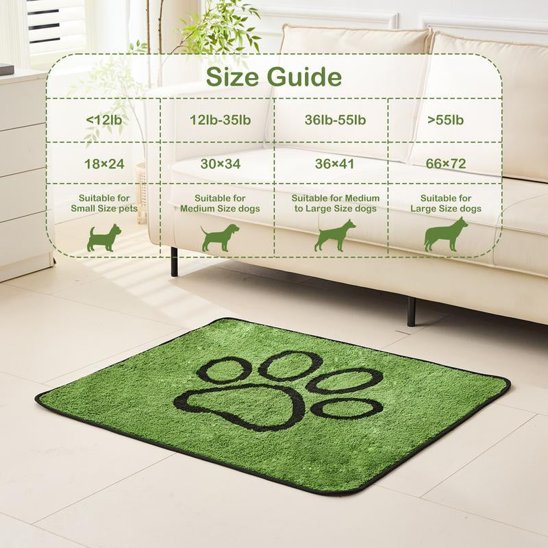 Qeils Washable Pee Pads for Dogs - 2 Pack Super Absorbent Reusable Puppy Pads in Green Long Wool, Mat, Pet Supplies, Ideal for Potty Training